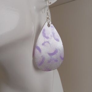 Leopard Print  Purple Teardrop Earrings